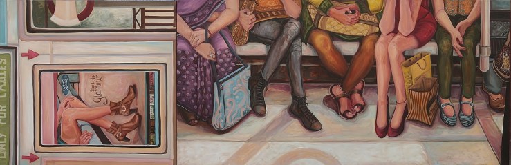 3. Step- In, Oil on Canvas, 36 x 108 inches, 2017